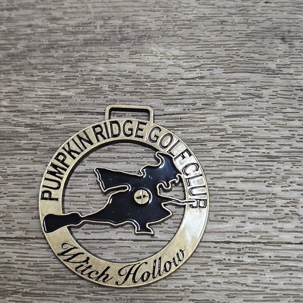 Pumpkin Ridge Golf Club Witch Hollow Course Golf metal bag tag goth whimsical